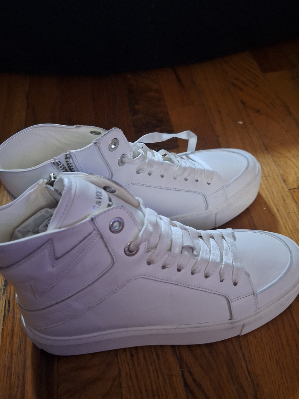 Women's White High-Top Casual Sneakers